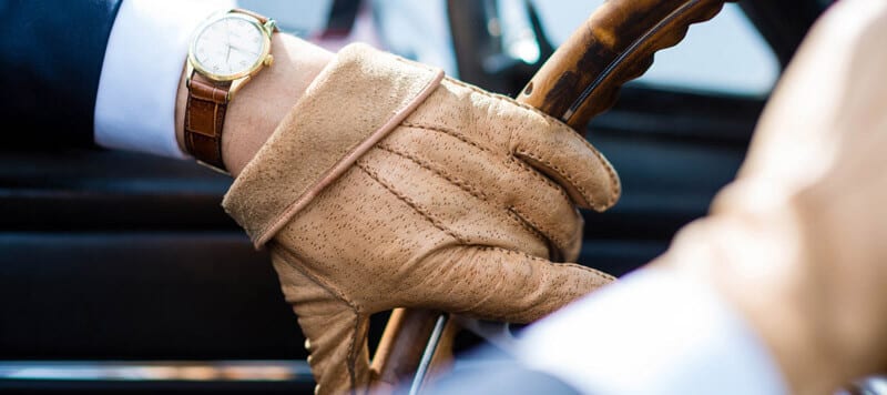 Gants de conduite vintage en cuir pour hommes Gants Gosling à écran tactile