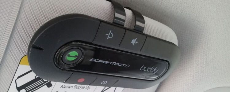 Kit main libre bluetooth voiture, Supertooth Buddy, blanc